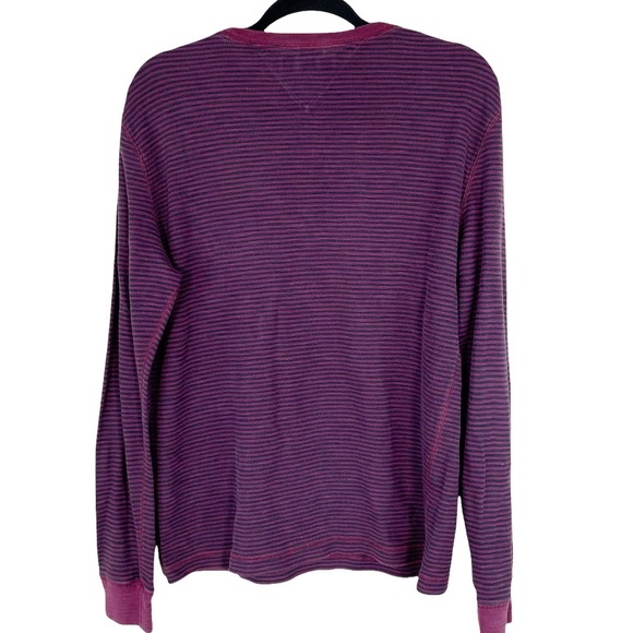 Tommy Hilfiger Burgundy Stripe Ribbed Long Sleeve Shirt - Picture 2 of 5